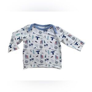 Egg Size 3 Months Beach Print Modal Long Sleeve Shirt
